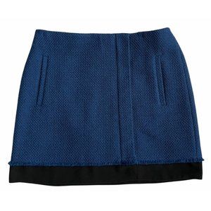 Diane Von Furstenberg Blue And Black Wool Mini Skirt Size 10